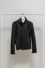 YASUYUKI ISHII - Perforated sheep skin jacket with raw cut edges