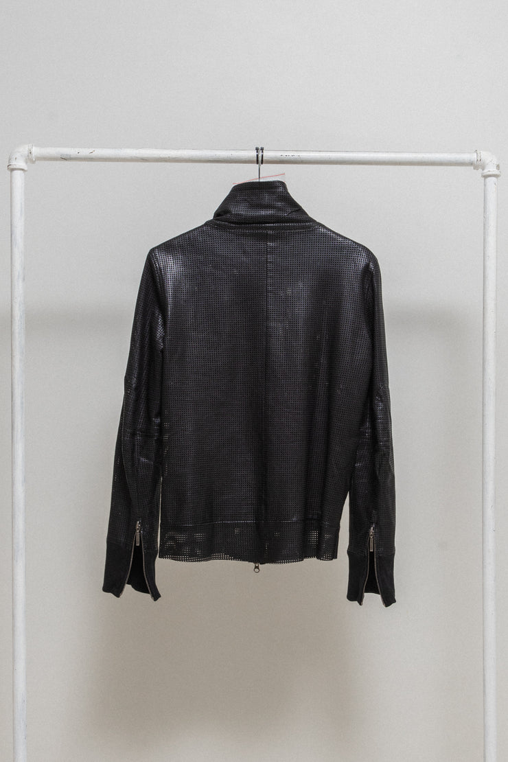 YASUYUKI ISHII - Perforated sheep skin jacket with raw cut edges