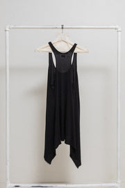 L.G.B - Knitted tank top with raw cut edges and glitter