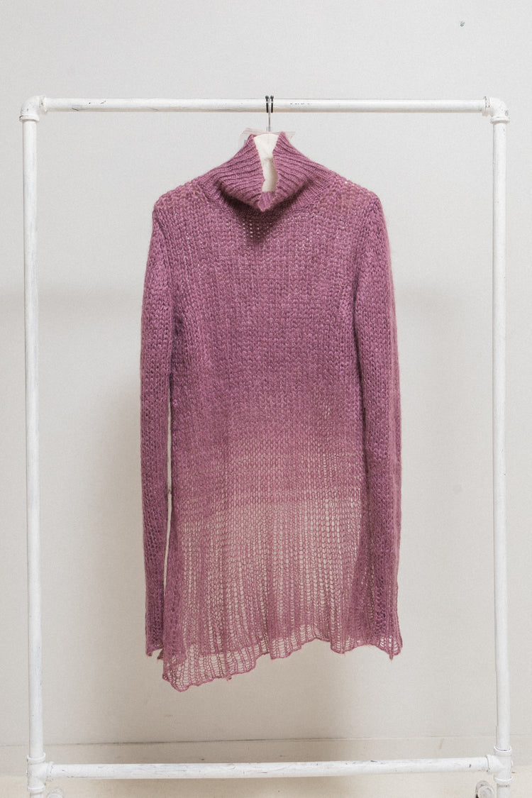 ANN DEMEULEMEESTER - Mohair wool blend lilac gradient sweater – L