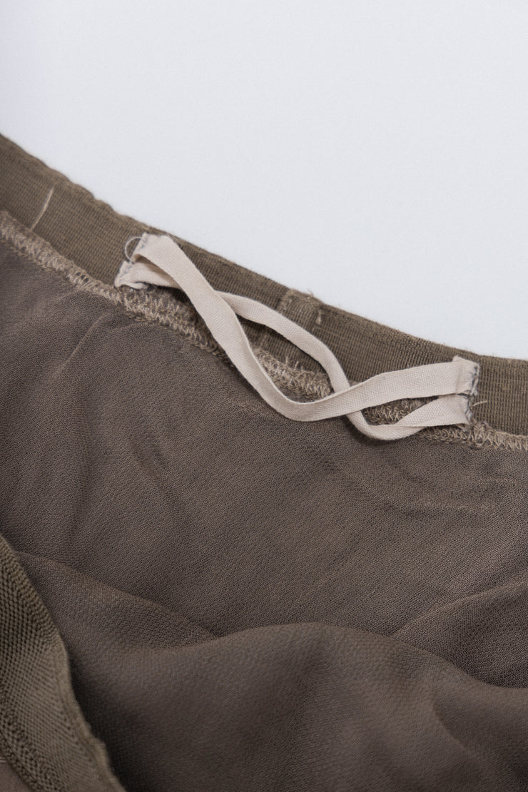 RICK OWENS - SS04 "CITROEN" Silk blend long fishtail skirt with raw cut edges (runway)