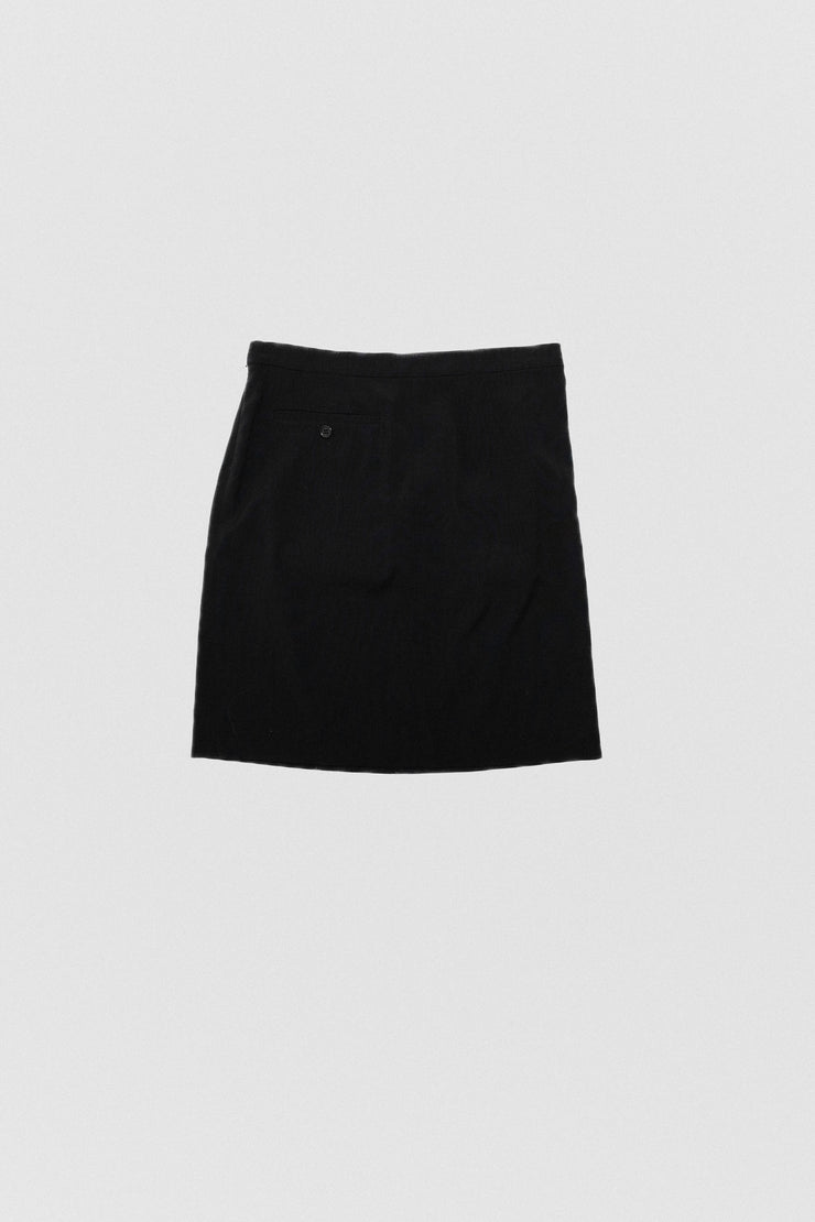 ANN DEMEULEMEESTER - Fleece wool mini skirt with a side pocket
