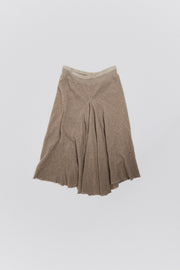 RICK OWENS - FW04 "QUEEN" Virgin wool pleated skirt with frayed edges
