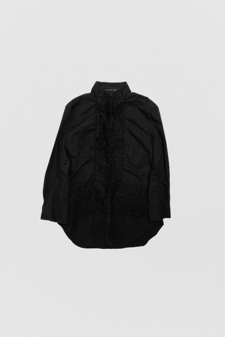 ALEXANDER MCQUEEN - SS02 "The dance of the twisted bull" Cotton shirt with cutout collar and ruffles