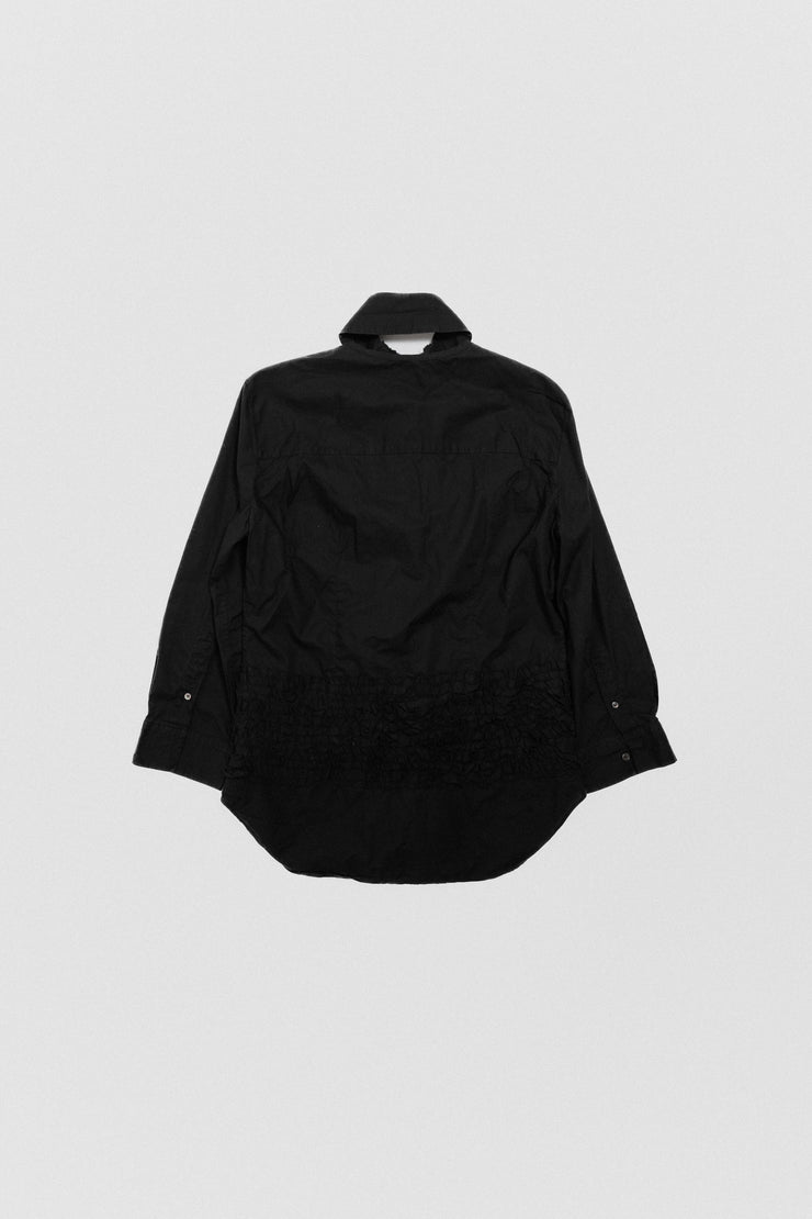 ALEXANDER MCQUEEN - SS02 "The dance of the twisted bull" Cotton shirt with cutout collar and ruffles