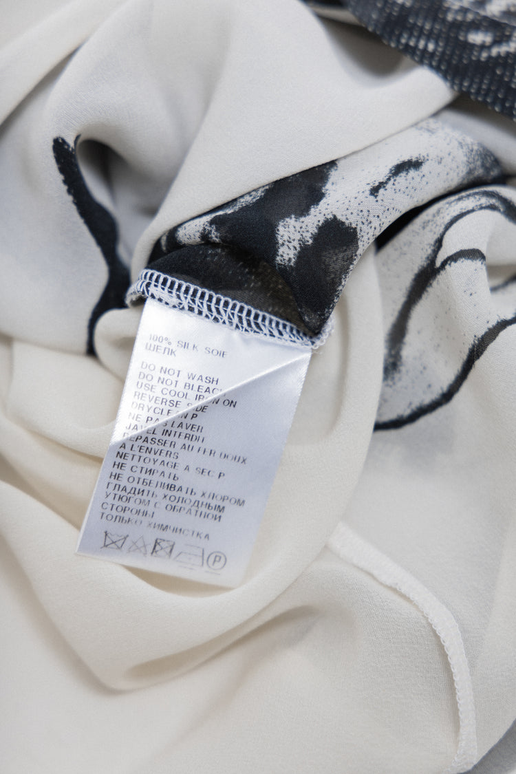 ANN DEMEULEMEESTER - SS10 Silk printed tunic with a large ANN DEMEULEMEESTER - SS10 Silk printed tunic with a large