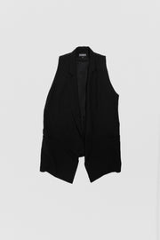 ANN DEMEULEMEESTER - Virgin wool vest with side strap detail