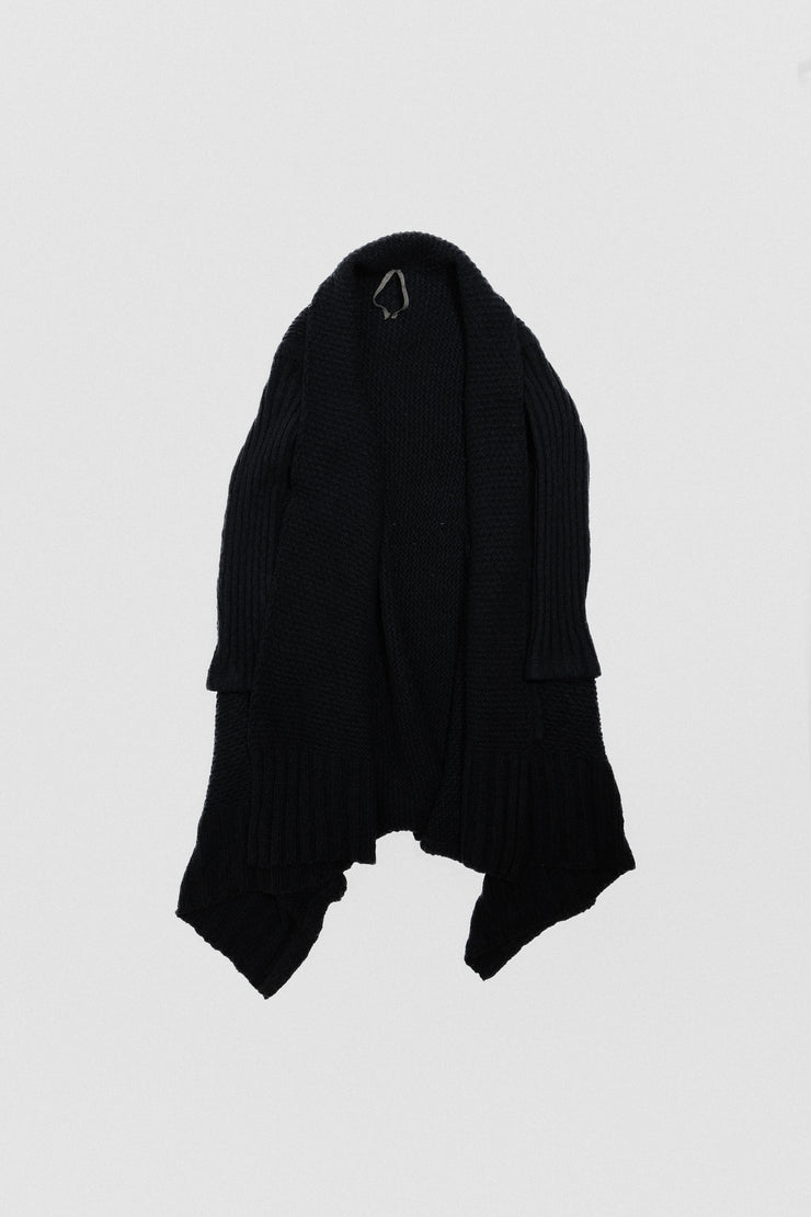 RICK OWENS - FW07 "EXPLODER" Angora wool blend knitted coat with waist straps