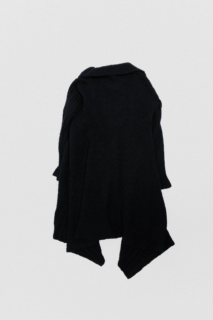 RICK OWENS - FW07 "EXPLODER" Angora wool blend knitted coat with waist straps