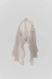 RICK OWENS - FW08 "STAG" Cropped mohair net cardigan with hold strap