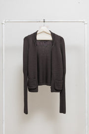 RICK OWENS - FW09 "CRUST" Merino wool knitted cardigan with pockets