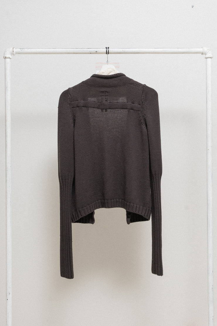 RICK OWENS - FW09 "CRUST" Merino wool knitted cardigan with pockets