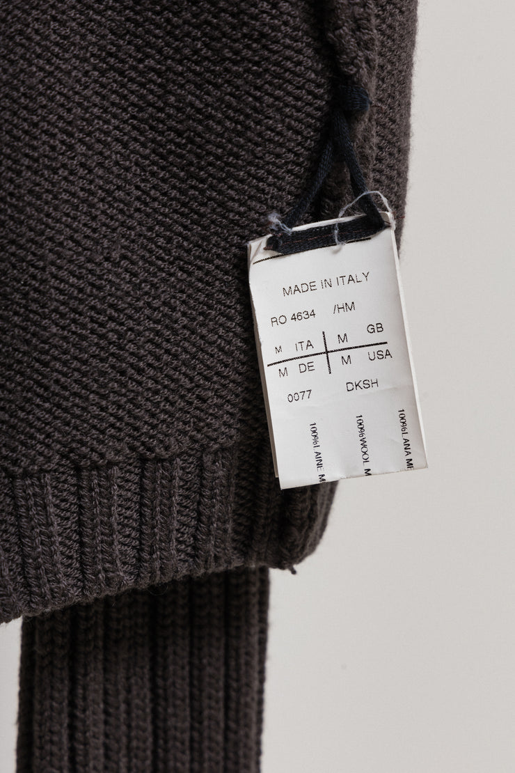RICK OWENS - FW09 "CRUST" Merino wool knitted cardigan with pockets