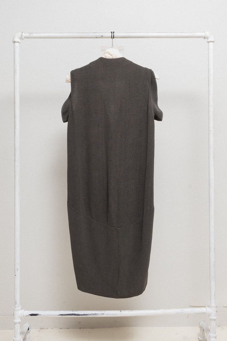 RICK OWENS - FW12 "MOUNTAIN" Wool blend heavy draped dress