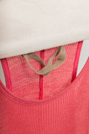 RICK OWENS - SS05 "SCORPIO" Bouche pink silk blend dickflap tank top