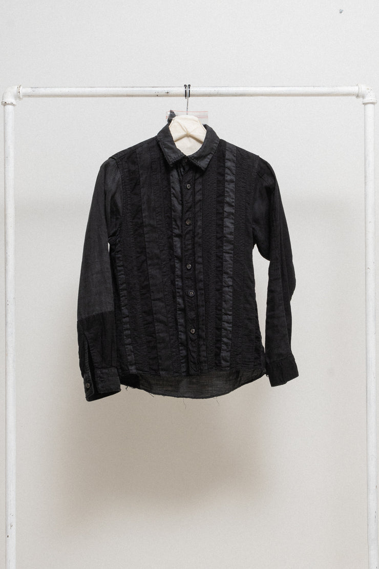(Kountry Club) KAPITAL - Stripe textured shirt with various buttons