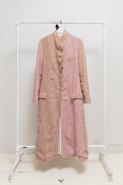 (Kountry Club) PAUL HARNDEN SHOEMAKERS - Antique pink handmade long linen coat with cotton lining