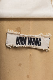 (Kountry Club) UMA WANG - Long pleated cotton velvet coat with spotted lining