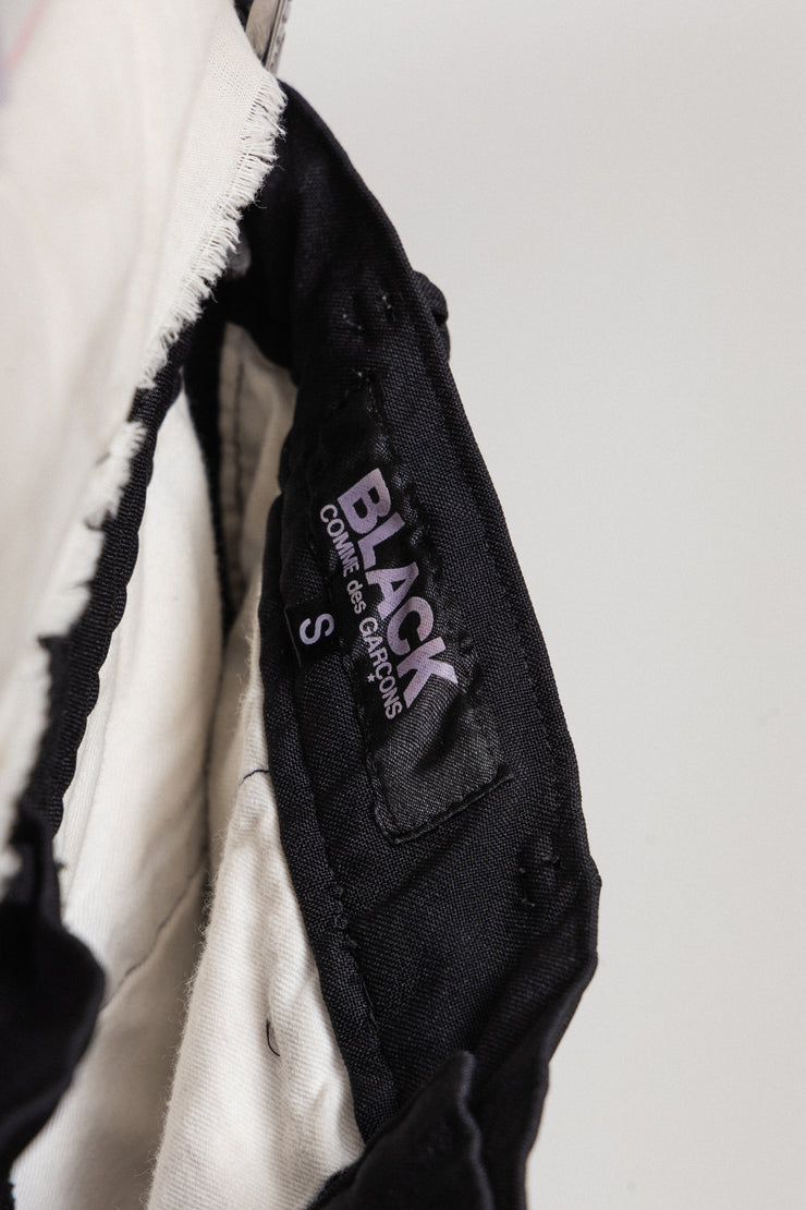 COMME DES GARCONS BLACK - Straight poly pants with leg zippers