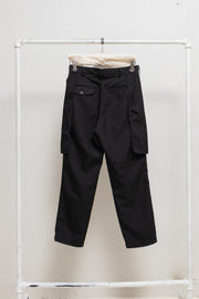 COMME DES GARCONS BLACK - Straight poly pants with pocket flaps