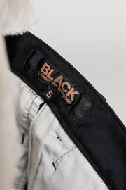 COMME DES GARCONS BLACK - Straight poly pants with pocket flaps