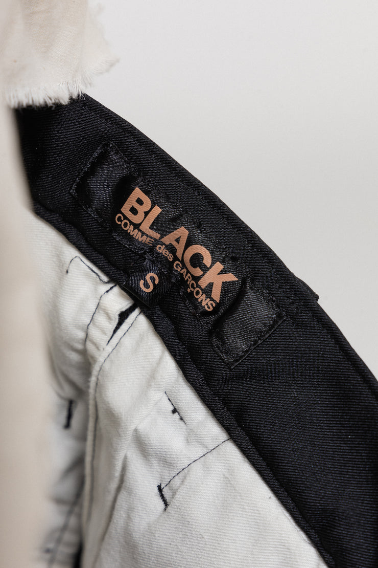 COMME DES GARCONS BLACK - Straight poly pants with pocket flaps
