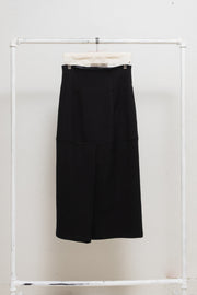 YOHJI YAMAMOTO GOTHIC - 90's Long wool skirt with adjustable button panels