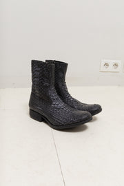 (Kountry Club) CARPE DIEM - Full snake skin leather ankle boots