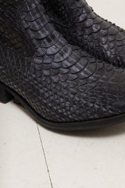 (Kountry Club) CARPE DIEM - Full snake skin leather ankle boots