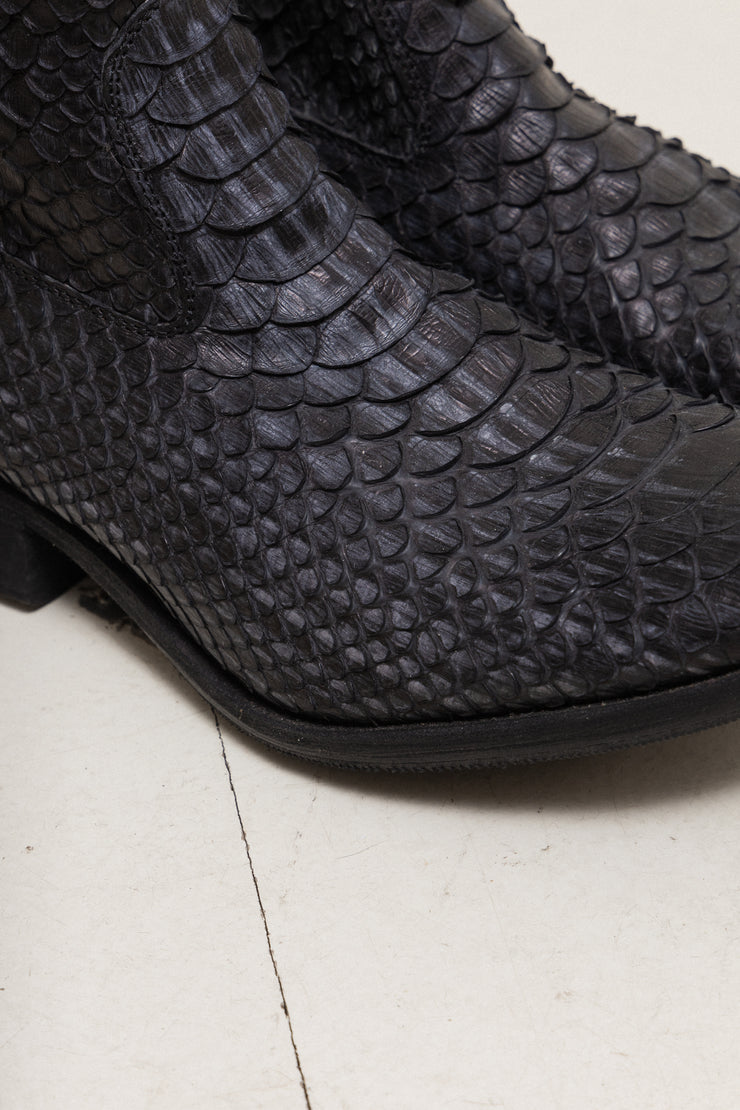 (Kountry Club) CARPE DIEM - Full snake skin leather ankle boots