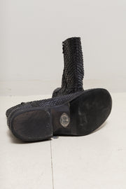 (Kountry Club) CARPE DIEM - Full snake skin leather ankle boots
