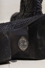 (Kountry Club) CARPE DIEM - Full snake skin leather ankle boots
