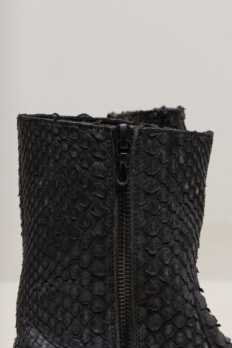 (Kountry Club) CARPE DIEM - Full snake skin leather ankle boots