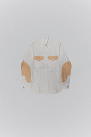 YOHJI YAMAMOTO POUR HOMME - SS99 stripped cotton shirt with craft paper inserts