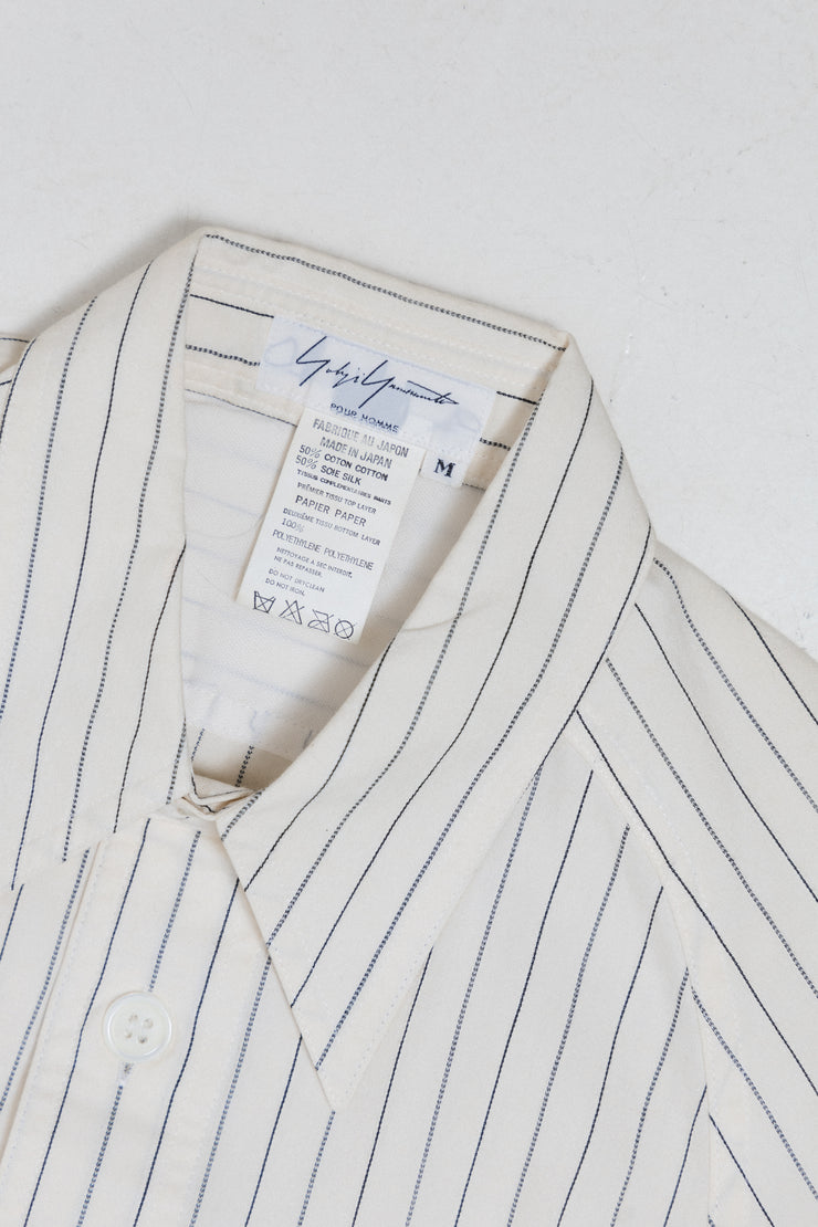 YOHJI YAMAMOTO POUR HOMME - SS99 stripped cotton shirt with craft paper inserts