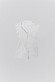 RICK OWENS - SS14 "VICIOUS" Sleeveless cotton vest with a front zipper and geometric neck