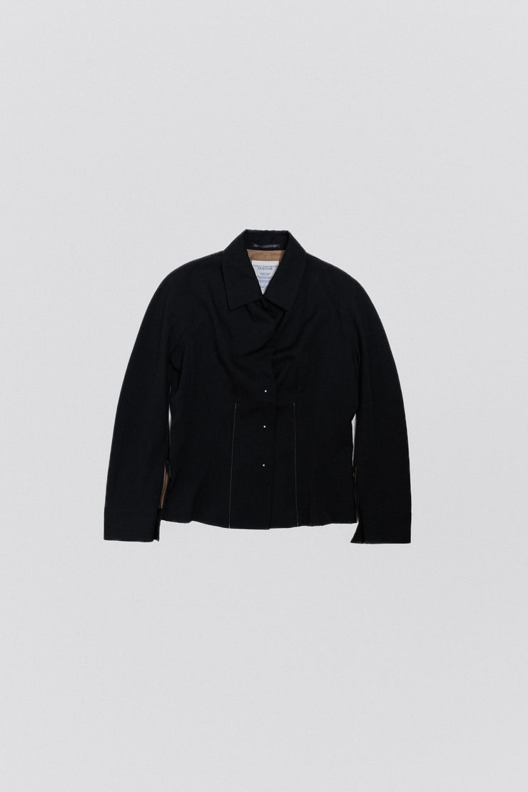 YOHJI YAMAMOTO COSTUME - Gabardine wool jacket with a darted waist and special buttoning