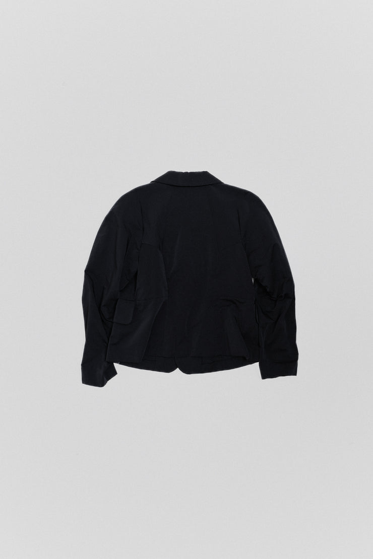 COMME DES GARCONS - SS16 Ribbed polyester jacket with pleated shoulders