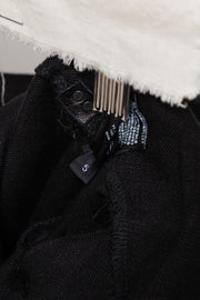 KMRII - Linen wide cargo shorts with buckles and goat skin details