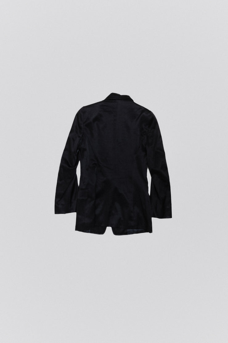 ANN DEMEULEMEESTER - SS96 Cotton blend silky blazer with padded shoulders