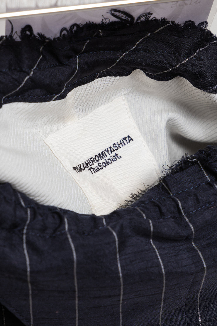TAKAHIRO MIYASHITA THE SOLOIST - SS18 Lightweight silk blend stripe pants with waist flap