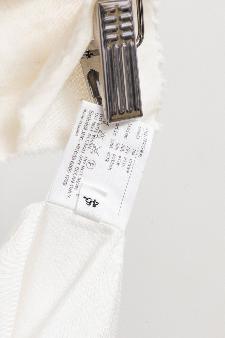 TAKAHIRO MIYASHITA THE SOLOIST - SS18 Textured silk blend raw cut shorts with waist flap