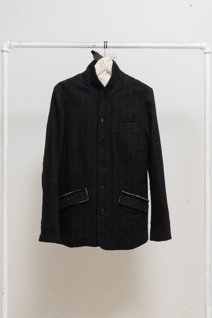 (Kountry Club) ALEKSANDR MANAMIS - Textured wool button up jacket with embroidered lining