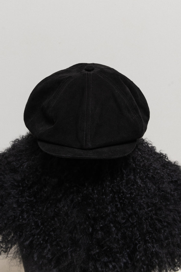 (Kountry Club) ISAMU KATAYAMA BACKLASH - Suede leather newsboy cap