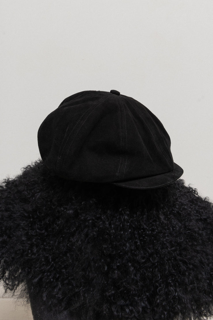 (Kountry Club) ISAMU KATAYAMA BACKLASH - Suede leather newsboy cap