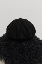 (Kountry Club) ISAMU KATAYAMA BACKLASH - Suede leather newsboy cap