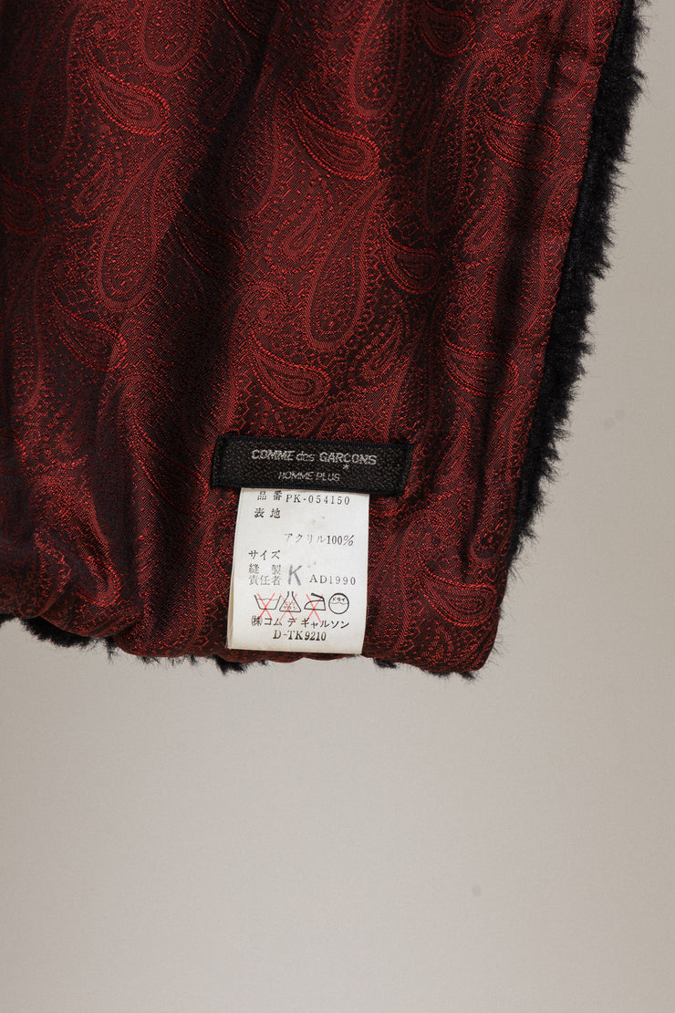 COMME DES GARCONS HOMME PLUS - FW90 Reversible faux fur and red parsley collar