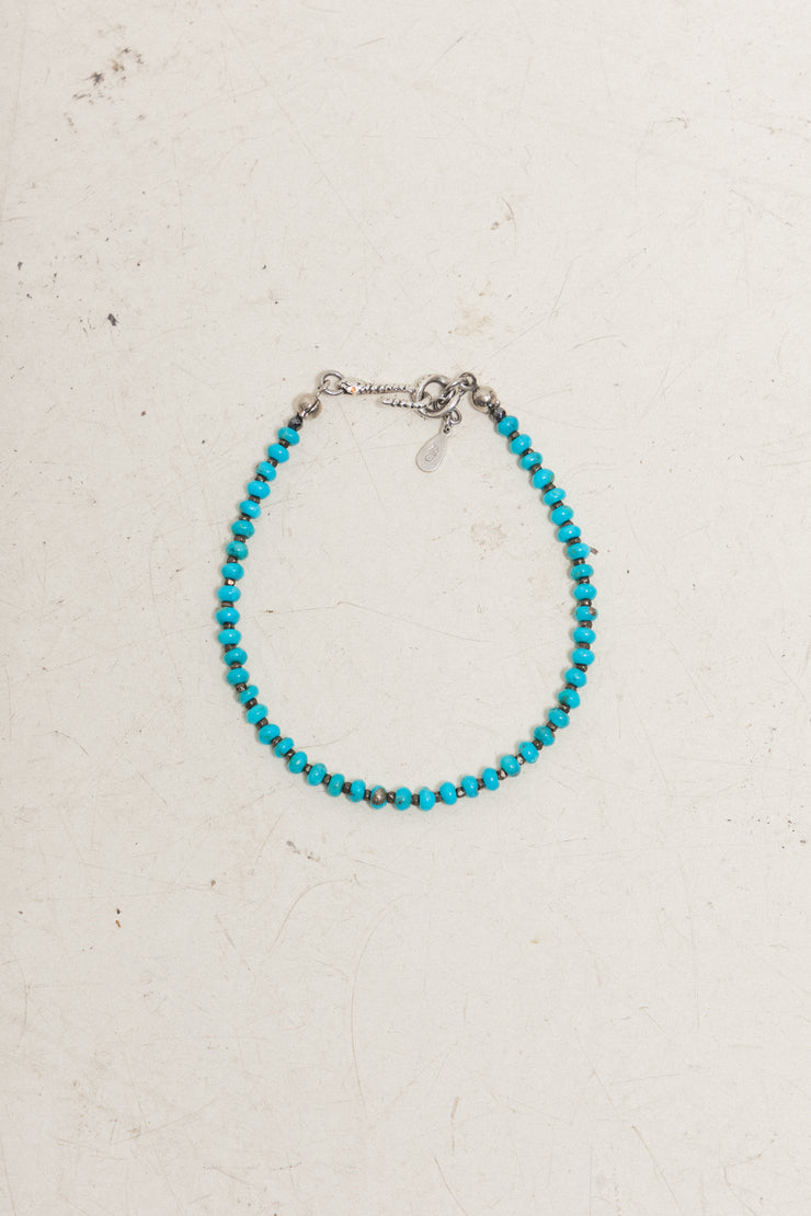 GUNDA - Turquoise stones bracelet with silver 925 snake clasp