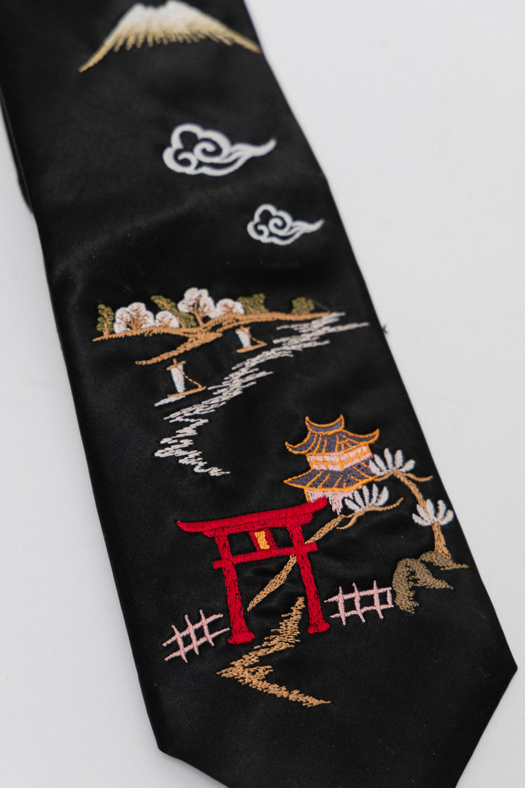 YOHJI YAMAMOTO POUR HOMME - FW04 Mt Fuji embroidered tie