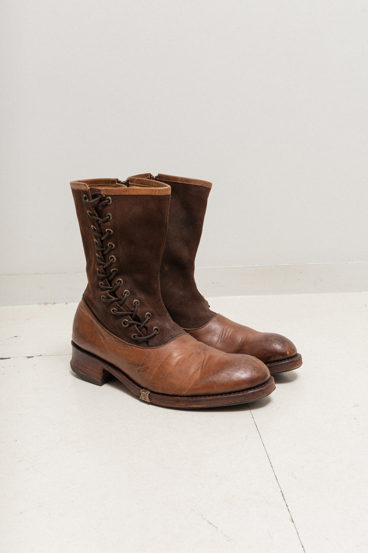 FOOT THE COACHER - Leather & suede lace up boots